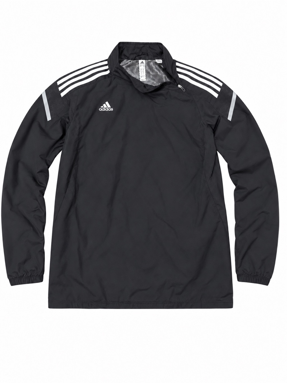 adidas Black Men’s Lightweight Windbreaker with White Stripes Size Small
